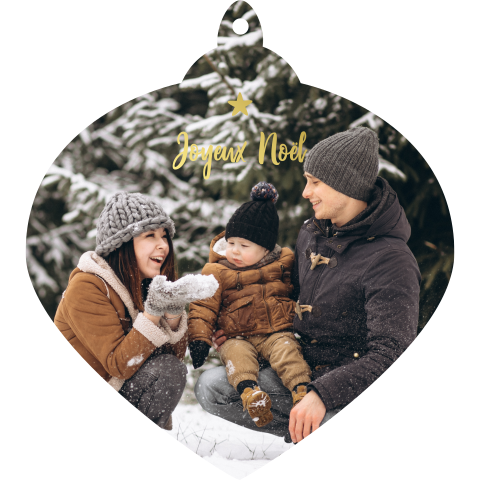 Carte de Noël originale sous la forme d'une boule de Noël