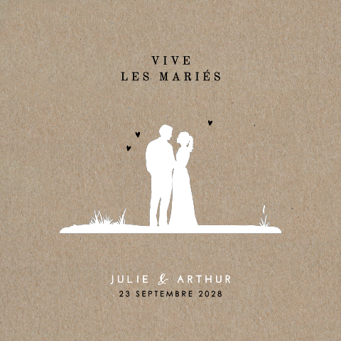 Carte de félicitations avec couple amoureux et coeurs