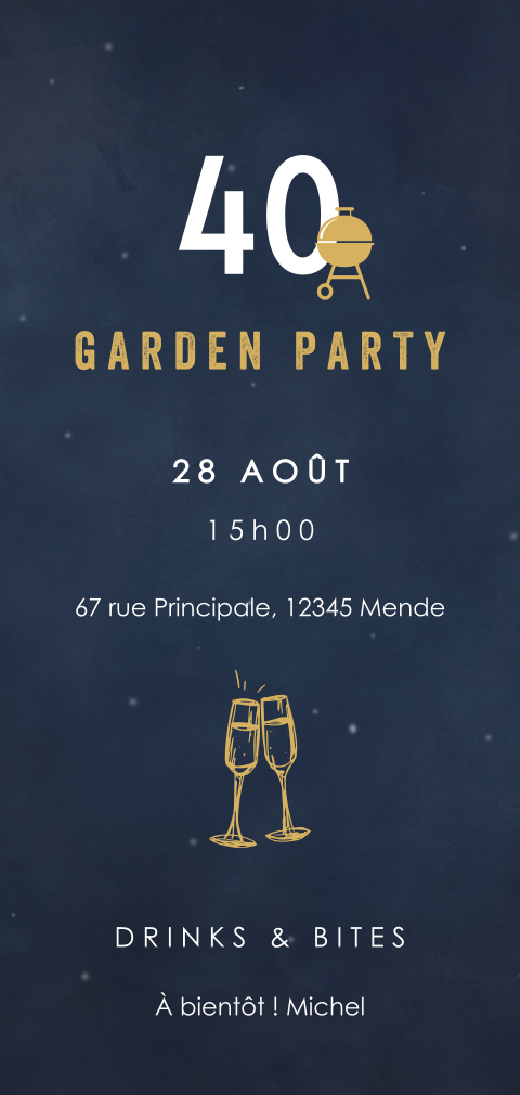 Carte d'invitation classique à une garden party