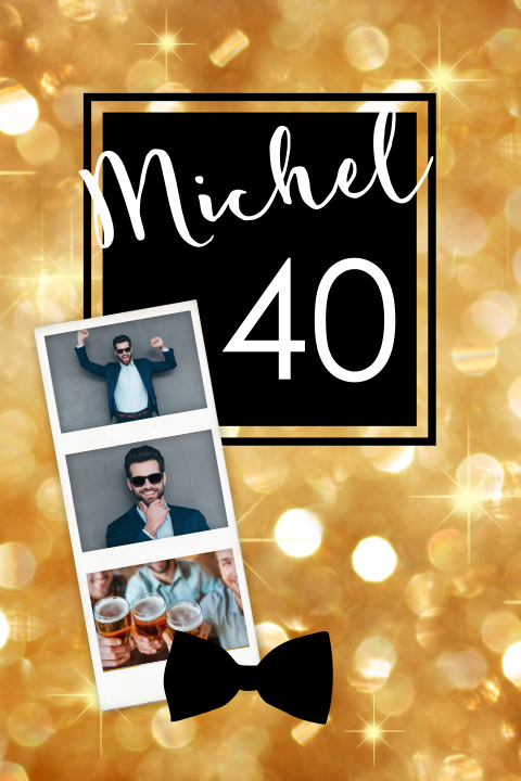 Carte d'invitation pour le 40e anniversaire sur un thème festive