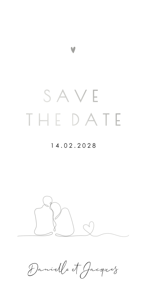 Save the date avec le dessin d'un couple