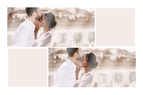 Faire-part de mariage avec deux photos, format paysage à personnaliser