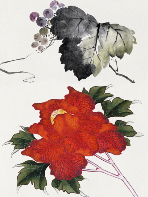 Affichez la fleur japonaise de Katsushika Hokusai