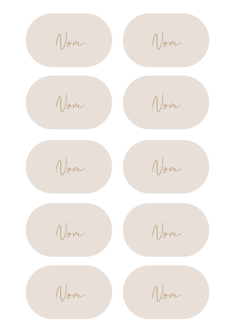 Marque-place oval, teintes marron | 8x5 CM