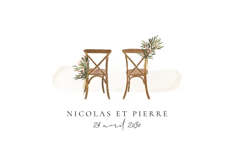 Faire-part de mariage bohème avec jolies illustrations