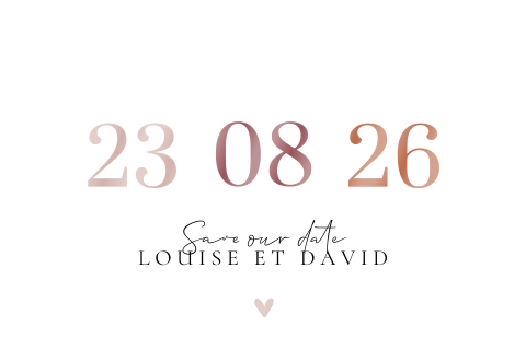 Save the date moderne avec date en vernis