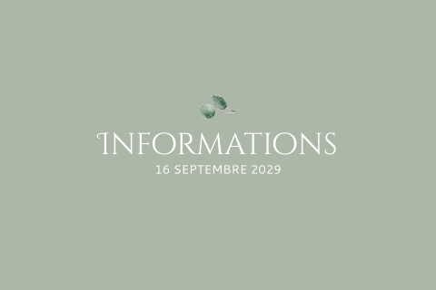 Feuillet d'informations vert classique avec feuilles