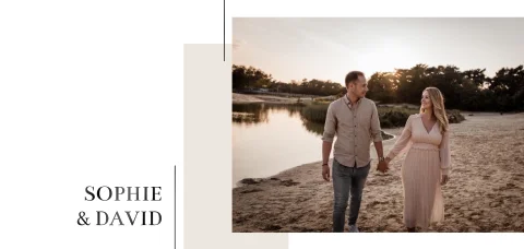 Faire-part de mariage moderne en rose et blanc avec photo et vernis