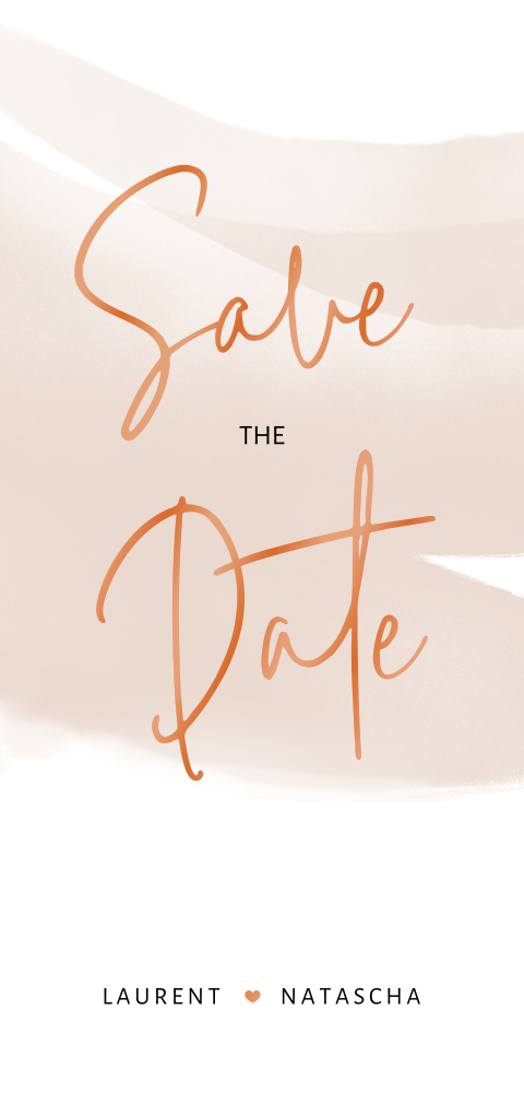 Save the date avec une écriture vernis et un motif à l'aquarelle