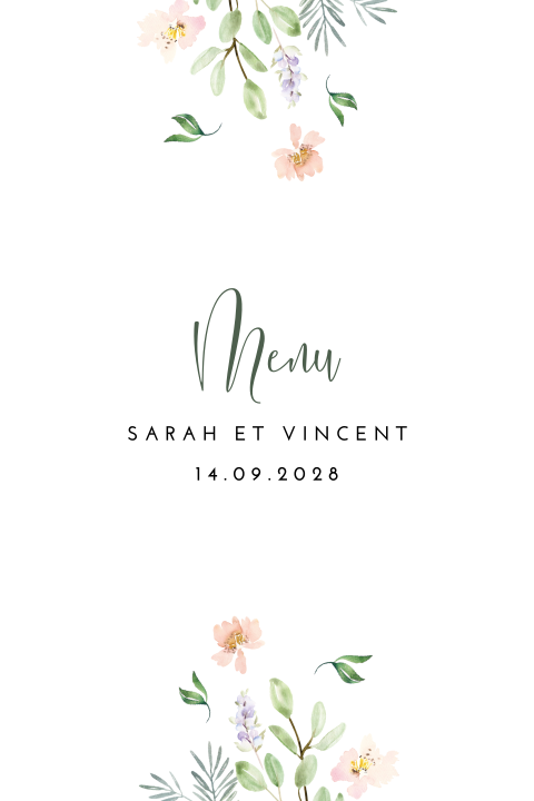 Menu fleuri et rafraîchissant