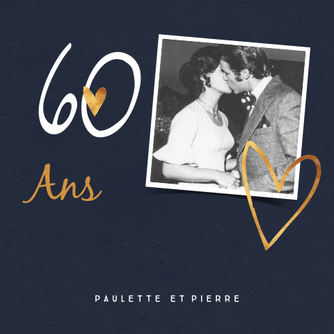 Invitation au mariage de diamant avec photo sur bleu foncé