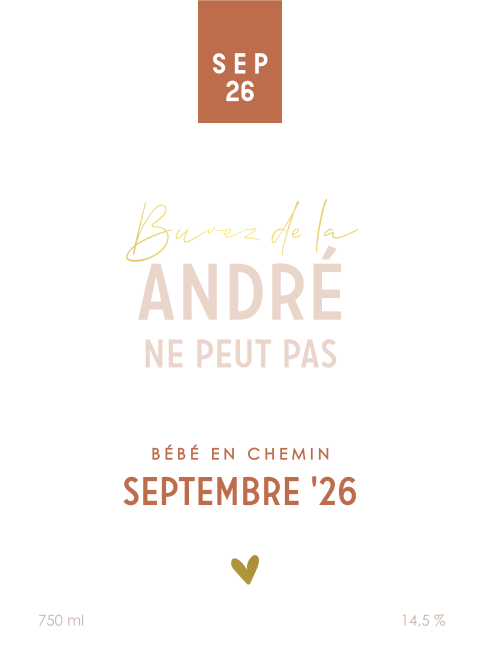 Annonce de grossesse amusante sur l'étiquette de vin "Buvez"