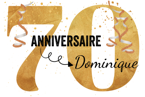 Carte d'invitation originale pour les 70 ans avec des guirlandes