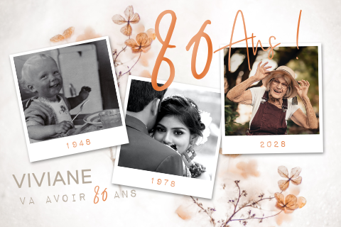 Carte d'invitation pour le 80e anniversaire avec des accents en vernis