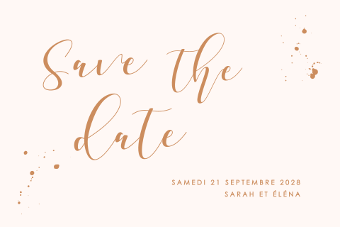 Save the date élégante et douce en format paysage