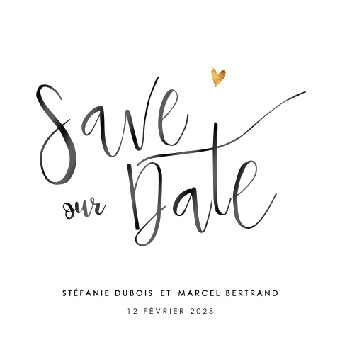 Save the date avec des cœurs discrets