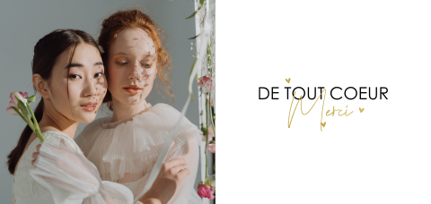 Carte de remerciement panoramique avec détails dorés