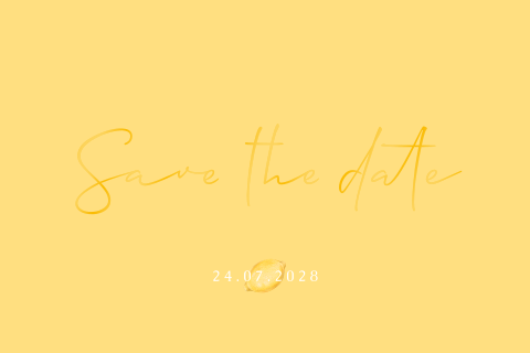 Save the date avec des citrons discrets et un texte brillant