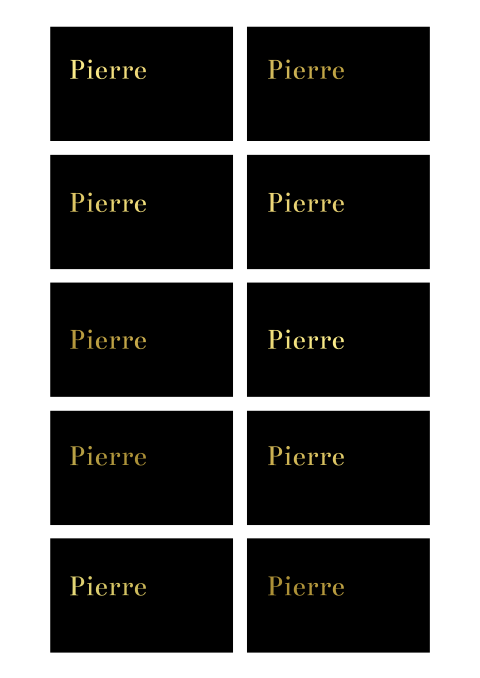 Marque-place avec nom en dorure 