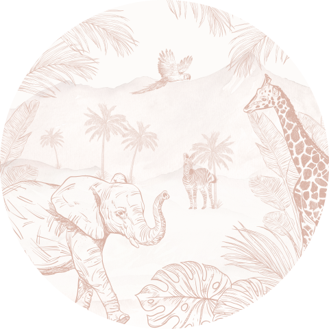 Kreis Alu-Dibond Dschungel rosa