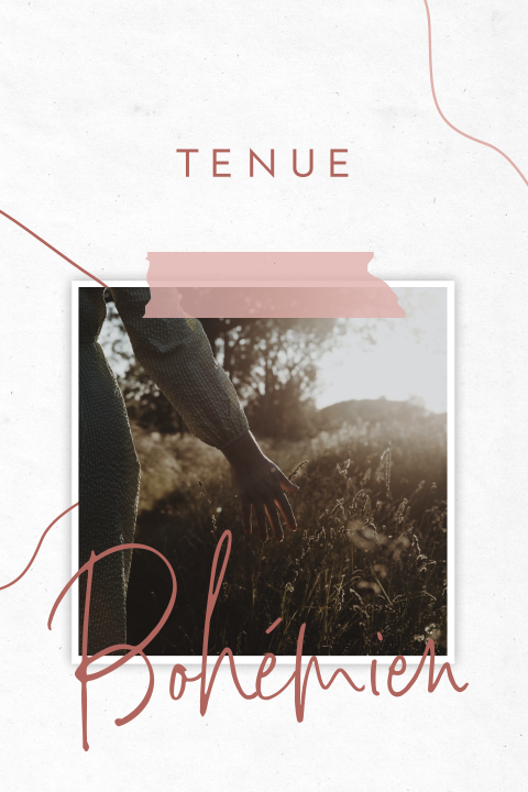 Carte de code vestimentaire avec écriture rose.