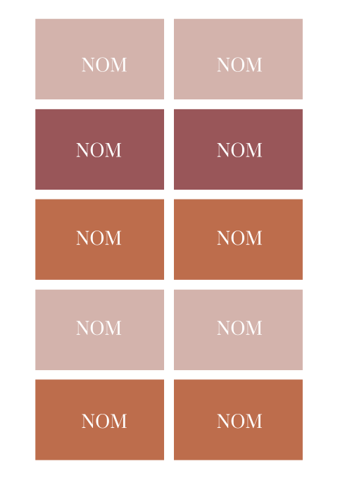 Marque-places modernes avec différents fonds colorés