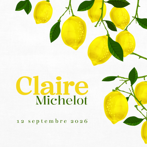 Faire-part de naissance avec citrons et photo encadré