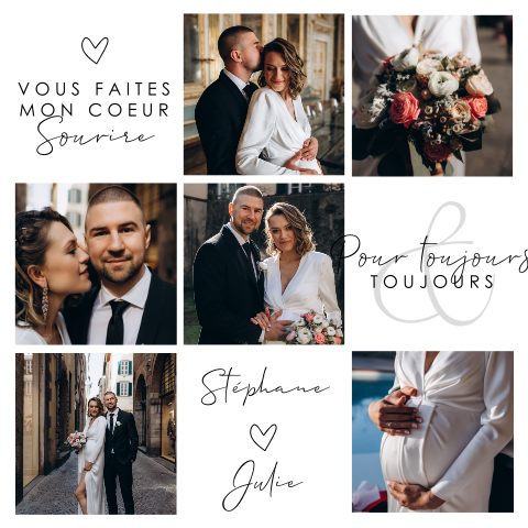 Affiche Tu fais sourire mon cœur Photos de mariage