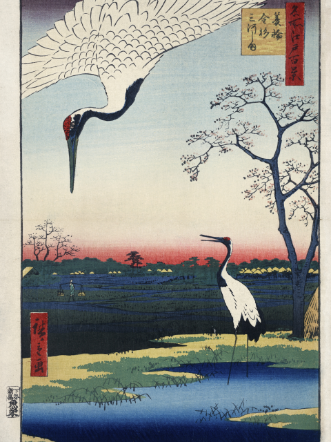 Affiche Grues japonaises