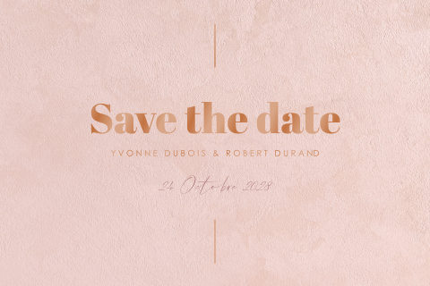 Save the date avec un fond en aspect velours et texte en vernis