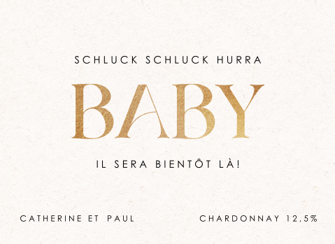 Annonce de grossesse Étiquette de bouteille de vin "Slurp Slurp Hooray"