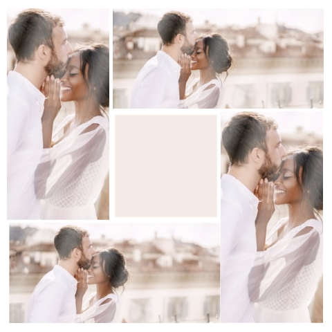 Faire-part de mariage avec 4 photos, à personnaliser soi-même