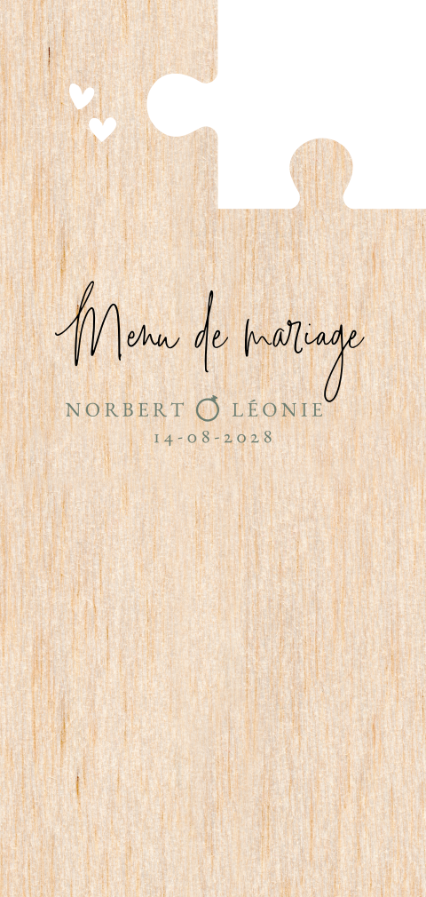 Menu originale avec une pièce de puzzle manquante