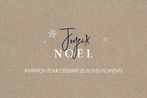 Invitation dans une ambiance de Noël en papier kraft avec des étoiles