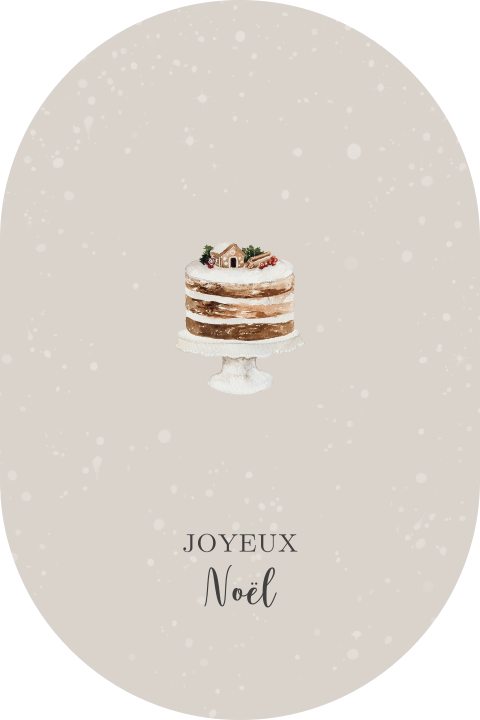 Carte de Noël originale découpée avec un gâteau