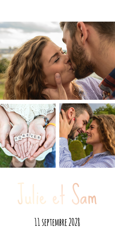 Faire-part mariage avec photos, dorure, paysage xl simple, à créer