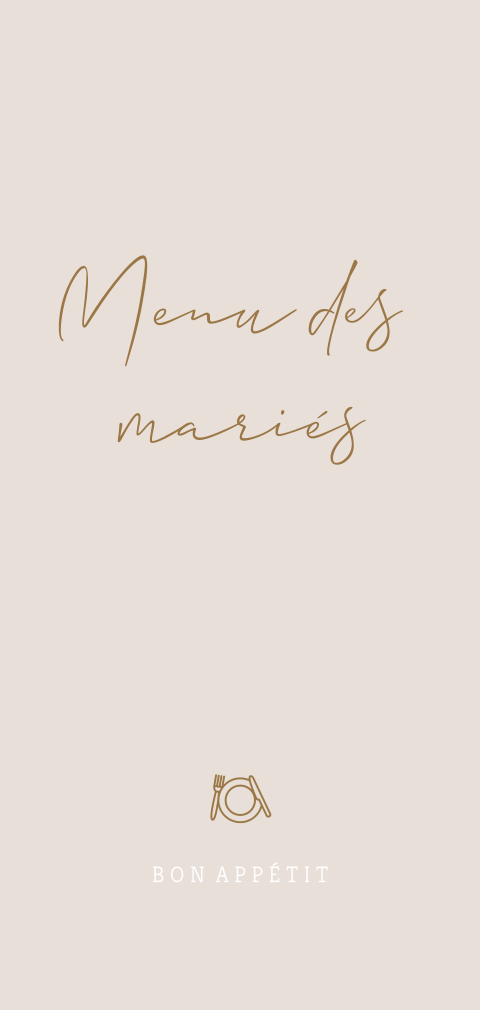 Carte de menu simple et élégante dans des teintes roses pâles