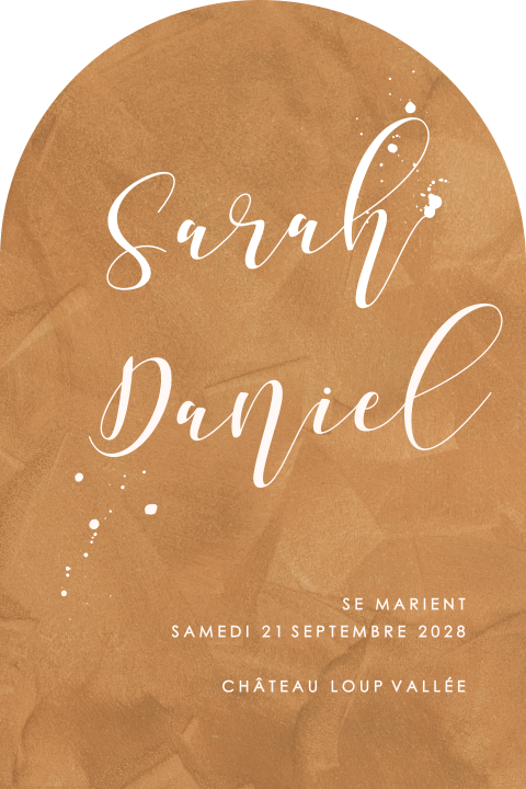 Faire-part élégant en demi-cercle et finition velours
