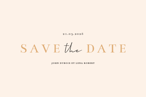 Save the date minimaliste en ton sable