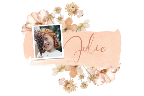 Faire-part communion avec fleurs séchées et aquarelle