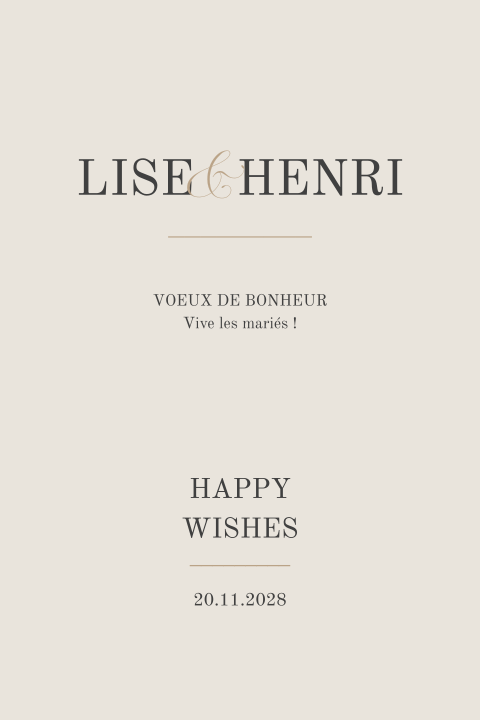 Carte de félicitations élégante avec typographie classique