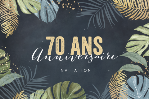 Carte d'invitation tendance avec des feuillages à l'aquarelle