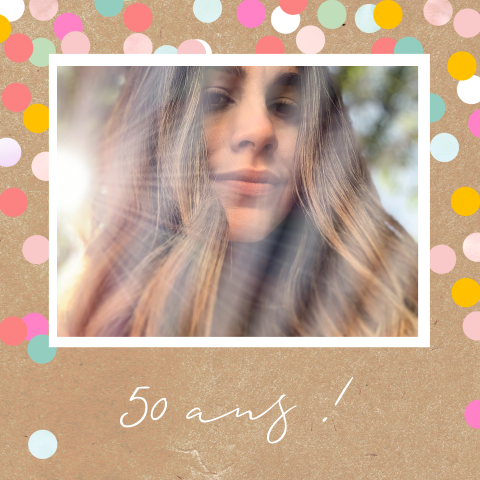 Carte d'invitation pour le 50e anniversaire des confettis