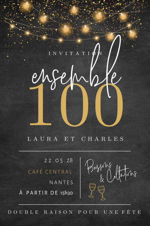 Carte d'invitation pour un double anniversaire des 50 ans