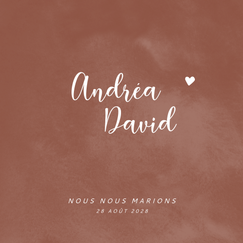 Faire-part mariage ton ocre / marron