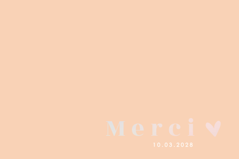 Carte de remerciement avec un fond de couleur pêche