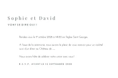 Faire-part de mariage avec cœur en dorure sur fond anthracite