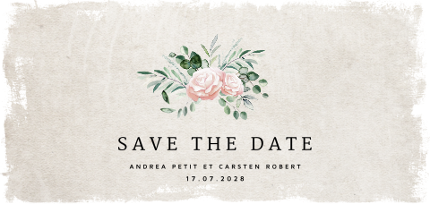 Save the date artistique avec des fleurs à l'aquarelle