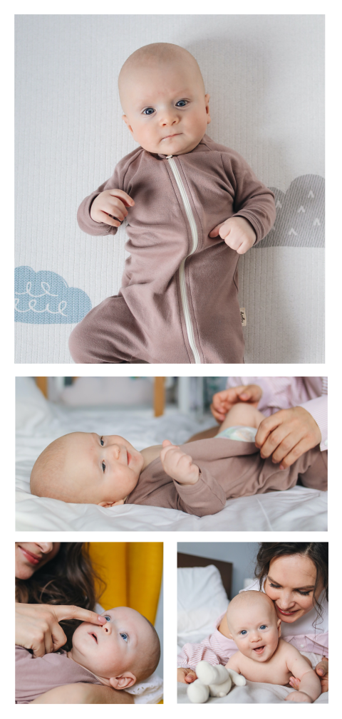 Faire-part de naissance avec 4 photos.