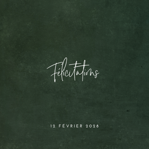 Carte de félicitations mariage avec un fond vert noble